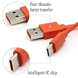 Aiivioll-Type C Charging Cable compatible with JBL Go3, Charge 4/5, Flip 6, Pulse 5, Clip4, JR POP, Endurance Peak, JBLCHARGE4BLKAM Wireless Bluetooth Headphones Speakers Charging Cable（25cm/Orange） - Image 4