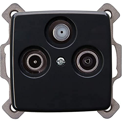 Kopp 923015082 - Toma de Antena para televisión por satélite o por Cable (Apta para televisión Digital, Compatible con radios de satélite y radiofrecuencia), Color Gris