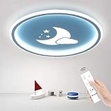 【Süßes Mond- und Wolkendesign】 Diese LED Deckenleuchte hat ein stilvolles und niedliches Design aus Mond und Wolke mit blau Farbe, wodurch sie bei Beleuchtung wunderschön aussieht. Diese Deckenleuchte LED eignet sich besonders für Kinderzimmer von Junge. Ihr Sohn wird diese Lampe sehr lieben und sich darüber freuen.