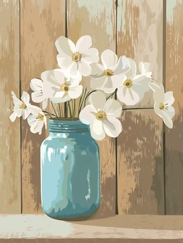 Kit Complet Broderie Diamant Fleurs : Grand Tableau 70x90cm Contre le Stress