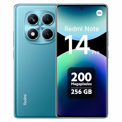 Xiaomi Redmi Note 14 Pro Smart Phone 8GB+256GB 6.67-Inch Rhythm Eye Protection Fingerprint Unlock 50 Million Pixels/Dual Card Dual Standby/NFC Function, 45W Charging, Cargador no Incluido, Ocean Blue