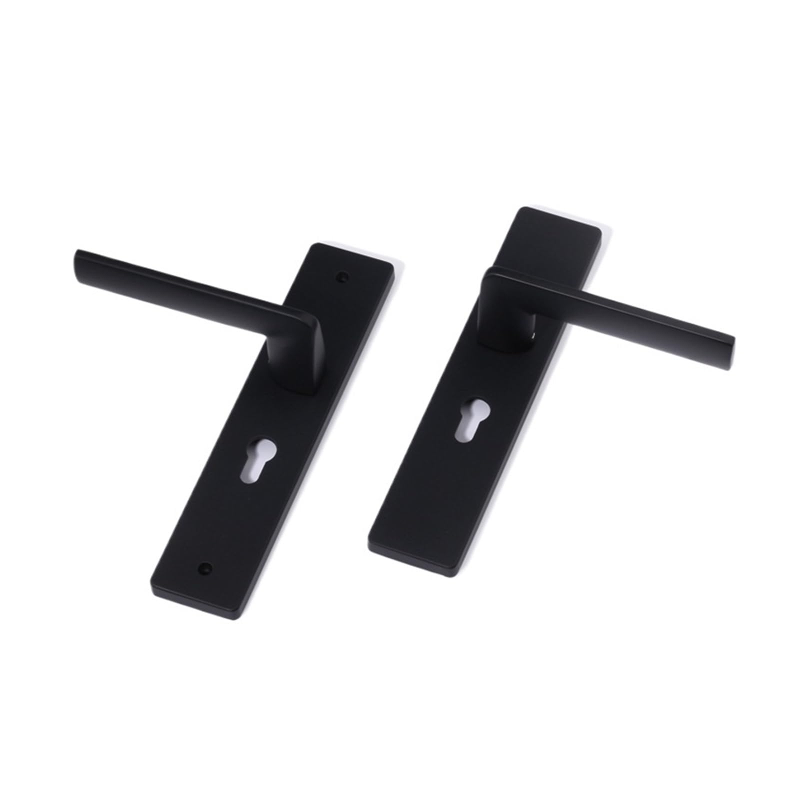 Zonshjdkr One Color Aluminum Alloy Spring Split Lock Silent Door Handle For Bedroom Bathroom Kitchen Wooden Black(06 612 Big 50 Reverse Insertion)