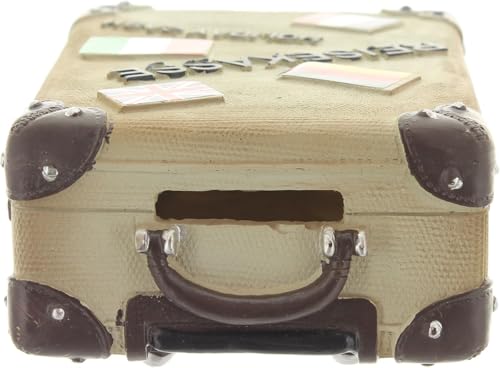 Topshop24you Koffer-Spardose – Reisekasse & Urlaubskasse – Robustes Retro-Design – 15 x 11 cm (Grau)