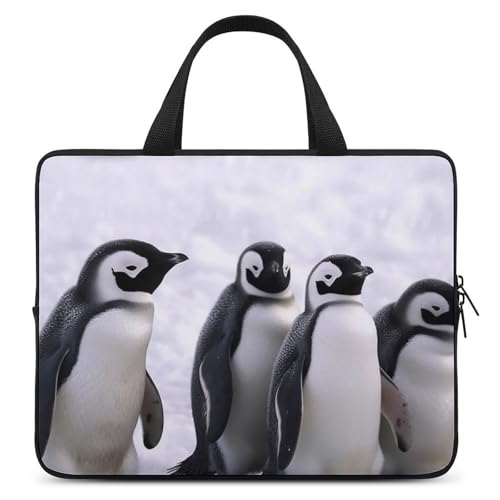 Sac ordinateur portable résistant à l'eau motif animaux champ de neige