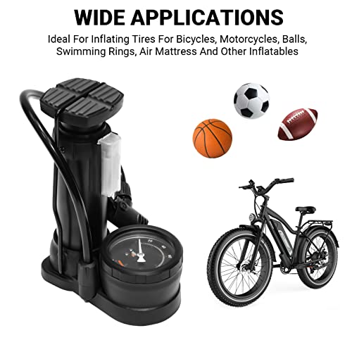 Himiway Mini Bike Pump With Pressure Gauge, Portable Bike Floor Pump With Presta & Schrader Valve, Aluminium Alloy Bicycle Air Pump With 120Psi High Pressure For Mtb,Scooter,Car,Balls,Toys Inflatable #TOP7