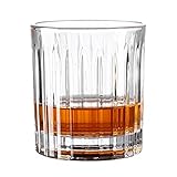 VARETS (Vertical Pattern) Thickened Whiskey Glass, Rotatable Decompression, 9.6 Ounces, Vintage Whiskey/Scotch/Bourbon Crystal Wine Cocktail