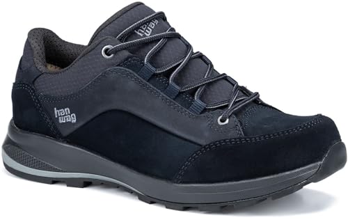 Hanwag W Banks Low Bunion Lady Blau-Grau - Niedriger komfortabler Damen Wanderschuh, Größe EU 36 - Farbe Navy - Asphalt