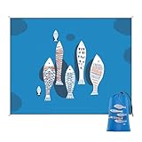 Generisch Strandmatte - Faltbar Und Wasserfest Sandfest | Outdoor Picknickdecke Und Strandmatte - Für Erwachsene Kinder Camping Wandern Reisen Rasen Gras Park Urlaub