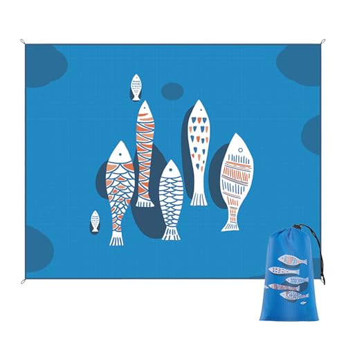 Kustimantu Manta de playa – aprox. 140 x 198 cm, portátil y plegable, gran manta de playa, impermeable y resistente a la arena, para adultos, niños, jardín, viajes y parque