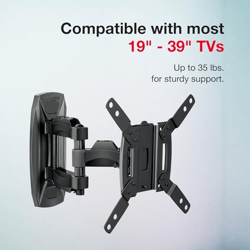 Rocketfish - Full-Motion TV Wall Mount for Most 19" - 39" TVs - Black