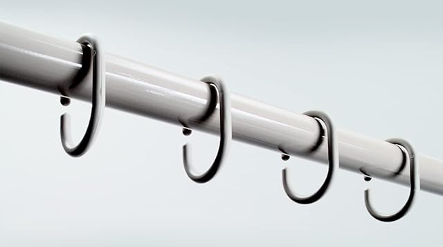 Spirella C-Minor Shower Curtain Rings 100% Polypropylen White 12 Pieces