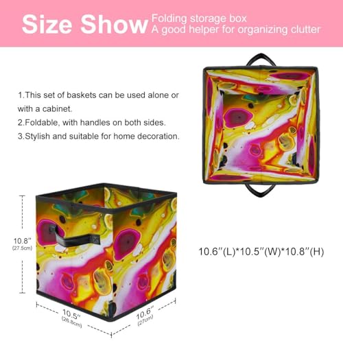 Boîte de rangement pliable cube effet marbre pour placard de chambre