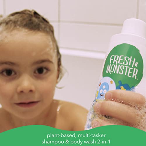 Image of Fresh Monster 2-in-1 Kids Shampoo & Body Wash, Ocean Splash - 8.5oz, Toxin-Free, Hypoallergenic, Natural & PETA Certified Cruelty-Free, Unisex