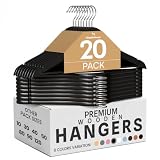 Utopia Home - Premium Holz kleiderbügel (Schwarz, 20er-Pack)
