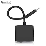 iPhone 7/7 Plus Audio Adapter, Charge Adapter, Earphone Adapter 2 in 1 Lightning 3.5mm Headphone Adapter Cable by CreativeEI (Bright Black)