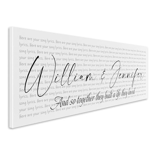 SANTANNA Custom Gift for Husband Wife Couple, Wedding Song Lyrics