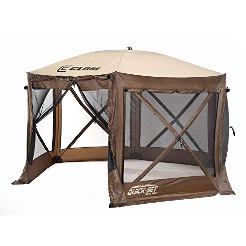 Clam Quick-Set Pavilion 12.5' X 12.5' Portable Pop-Up Outdoor Camping Gazebo Screen Tent Canopy Shelter & Carry Bag With Floor Tarp Cover Attachment #TOP1