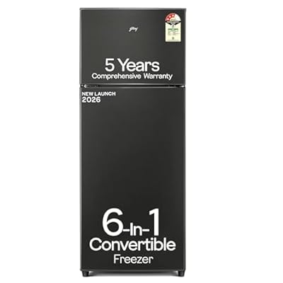 Godrej 244 L 3 Star 5 Years Comprehensive New Launch | Convertible Freezer | 95%+ Food Surface Disinfection | Double Door Refrigerator (2026 Model, RT EONVALOR 280CN RCIF FS ST, Fossil Steel)