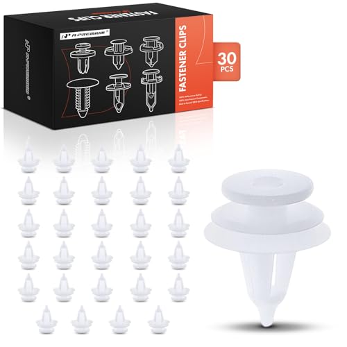 Image of A-Premium 30PCS Nylon Retainer Clip Fasteners Compatible with Jeep Cherokee & Dodge Grand Caravan, Ram 1500, Neon, Stratus & Chrysler Town & Country, Cirrus, Grand Voyager & Plymouth - For 8mm Hole