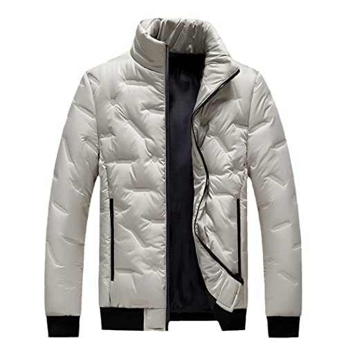 Veste polaire homme hiver beige bomber ajusté XXXXL contre le froid urbain