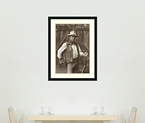 Framed Art Print, 'John Wayne' By Bob Willoughby: Outer Size 24 X 32" #TOP5