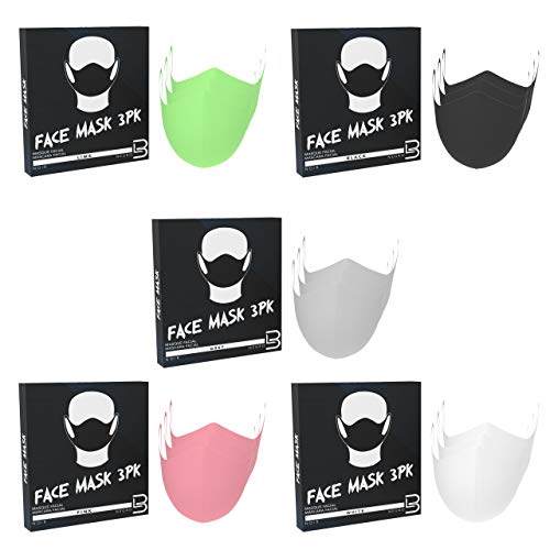 L3 Level 3 Face Mask All 5 Colors Bundle - Made with Soft, Stretchy Materials - Fits Snugly Level Three Breathing Without Restriction - 5 Packs of Three