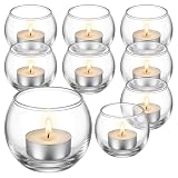 Teelichtgläser, 8 Stück Kerzengläser Klein, Stabil & Wiederverwendbar Glas Teelichthalter, Glasteelichthalter für Dekoration, Geburtstag, Party, Wohnzimmer, Hochzeit, Ideal für Haushalt