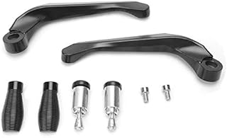 Suuonee Handlebar Protector,Pair of Motorcycle Brake Clutch Levers Black Protect Guard for 0.9in Aperture Handlebar