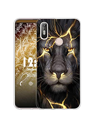 Sunrive Funda Compatible con BQ Aquaris X/X Pro, Silicona Slim Fit Gel Transparente Carcasa Case Bumper de Impactos y Anti-Arañazos Espalda Cover(Q león)