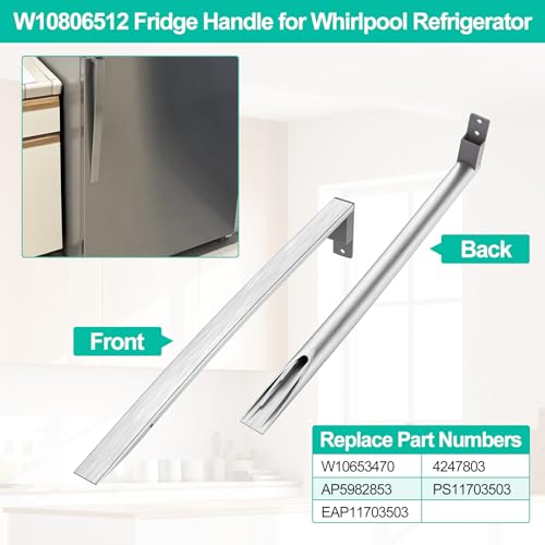 Upgraded W10806512 Refrigerator Door Handle w/Set Screw Compatible with Whirlpool Refrigerator, Stainless Steel Fridge Door Handle Replacement, Replace Part AP5982853, PS11703503 by Luckman - Image 8
