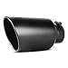 AUTOSAVER88 5 Inch Inlet Black Exhaust Tip, 5"x8"x15" Black Powder Coated Stainless Steel Diesel Exhaust Pipe Tail tip, Bolt/Clamp On Design.