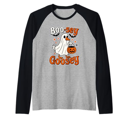 Boo-sey Goosey Graphique Amusant pour Halloween Goose Trick Or Treat Manche Raglan