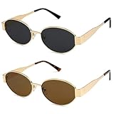 DUSHINE Retro Oval Sunglasses for Women Men Classic Shades UV400 Protection