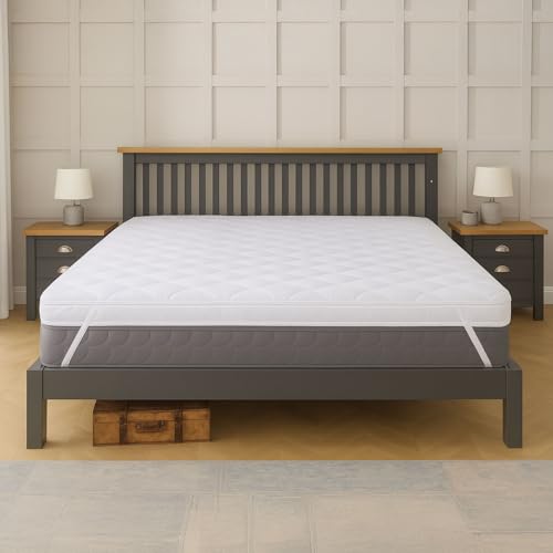 Neo Extra Thick 10CM Mattress Topper Soft Memory Foam Plush Bounce Fibre Breathable Diamond Quilted Fabric Elastic Anti Slip Corner Straps Secure Fit All Uk Bed Sizes (Super King) - 6