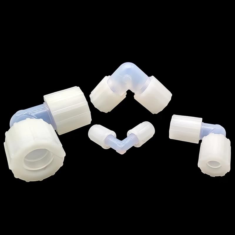 PFA Coude évasé à 90° à rayon égal – Raccords de tuyaux de laboratoire durables et résistants aux produits chimiques, idéal pour des applications scientifiques