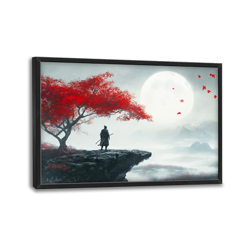 Trulave Large Japanese Samurai Wall Art Decor for Living Room 36''x24''