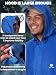 ANYOO Wasserdicht Regenmantel Radfahren Regen Poncho Portable Leichte Regenjacke Mit Kapuze Fahrrad Compact Regen Cape Wiederverwendbare Unisex für Backpacking Camping Outdoors,Blau,Einheitsgröße