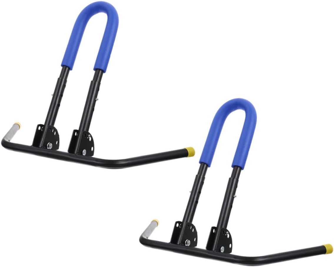 Toyvian 2pcs Balance Bike Kickstand Scooter Stand Holder Folding Parking Rack Blue for Indoor Outdoor Bike Storage and Garage Organization