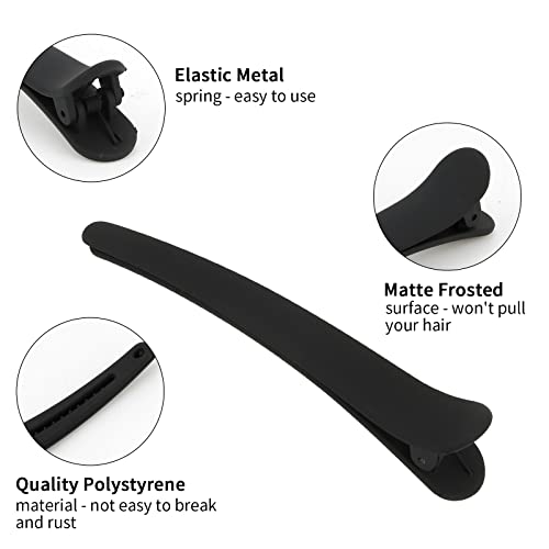16 Pcs Hair Clips For Styling Sectioning, Black Matte Duckbill Hair Clips, Plastic Alligator Hair Clips,Non-Slip Hair Barrettes For Women Girls,1.8"X4, 3.1"X4, 3.8"X4, 4.8"X4 #TOP5