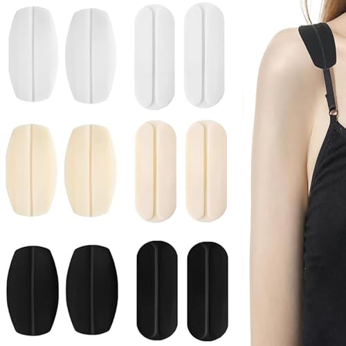 HoAhaMay 6 Paires Coussinets en Silicone pour Bretelles De Soutien-Gorge, Coussinet de Sangle Antidérapants, Coussinets de Protection D'épaule, Soulagent La...