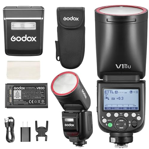 Godox V1Pro-S USA Version Flash for Sony, V1Pro-SU Camera Flash Speedlite with Detachable Sub Flash, USB-C Charge Battery, LED Modeling Light, 2.4G X Wireless 1/8000s HSS TTL Flash Speedlight