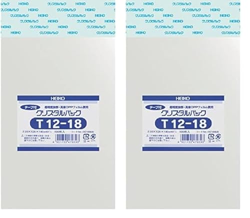 シモジマ(Shimojima) ヘイコー 透明 OPP袋 クリスタルパック テープ付 12×18cm 100枚 T12-18 006740820 (× 2)
