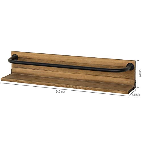 Mygift Rustic Wood & Pipe Wall-Mounted 6-Bottle Wine Rack, Set Of 2 #TOP4