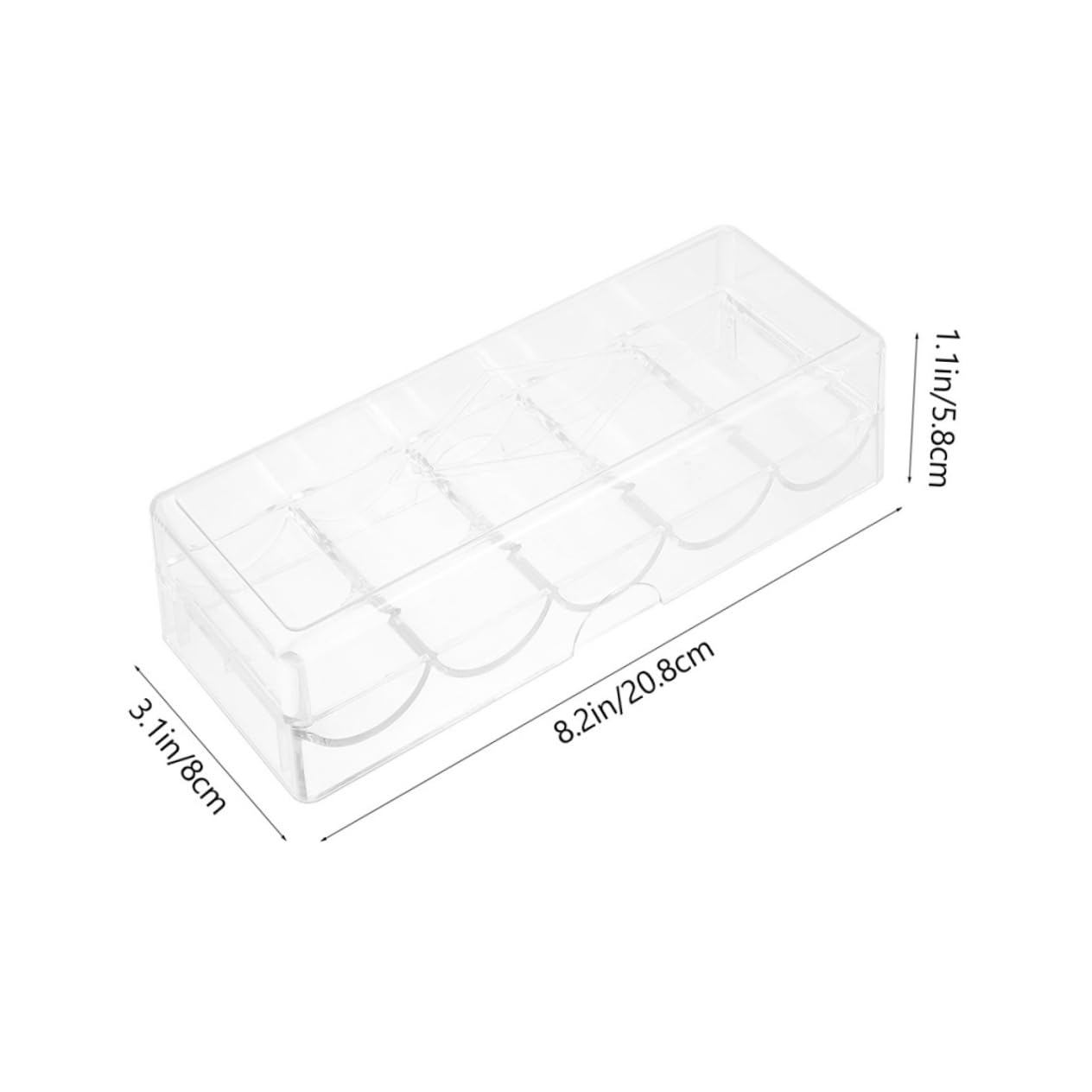 SUPVOX 2pcs Poker Chips Tray Poker Chip Organizer Rack Case Transparent Storage Box