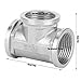 GLOGLOW 304 Stainless Steel Tee Threaded Pipe Connector, Sturdy Industrial Fittings for Home Renovation, Easy Installation for DIY Projects BATHROOM (1 * 1 * 1 female connector)