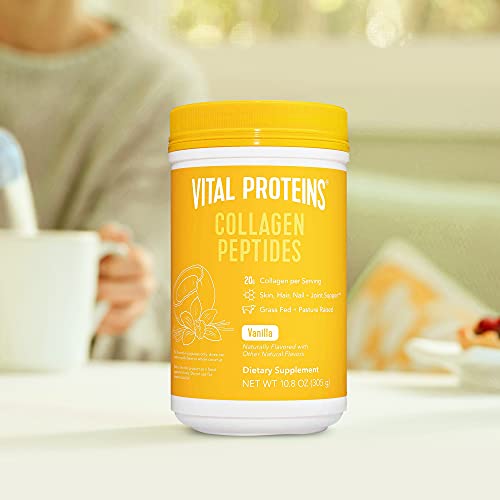 Vital Proteins Hydrolyzed Collagen Skin Hair Nail Joint Peptides Powder Supplement With Madagascar Vanilla Beans, Coconut, Hyaluronic Acid And Probiotics, Dairy Free, 10.8 Oz #TOP4