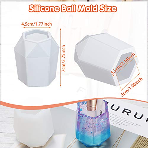 2 Pieces Diy Cup Resin Silicone Mold Silicone Mould Bottle Casting Mold Cylinder Resin Art Molds Craft Makeup Brush Holder Organizer Epoxy Mold For Diy Jewelry Container, Lipstick Holder, Craft Bottle #TOP1