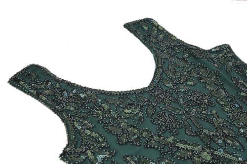 Image of Peacock-inspired 1920s Gatsby Beaded Flapper Sling Dress Womens Vintage Cocktail Dress W /Complete Accessories Set