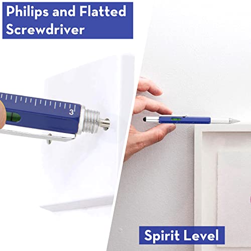 Gift For Men, Multitool Pen + Card Tool, Stocking Stuffers For Him Dad Husband Boyfriend, Ballpoint Pen With Screwdrivers/Ruler/Spirit Level/Stylus, Gift Box #TOP4