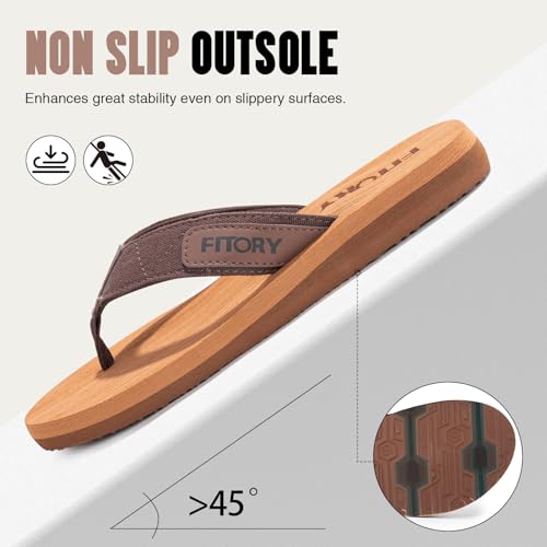 Image of FITORY Men's Flip-Flops, Thongs Sandals Comfort Slippers for Beach